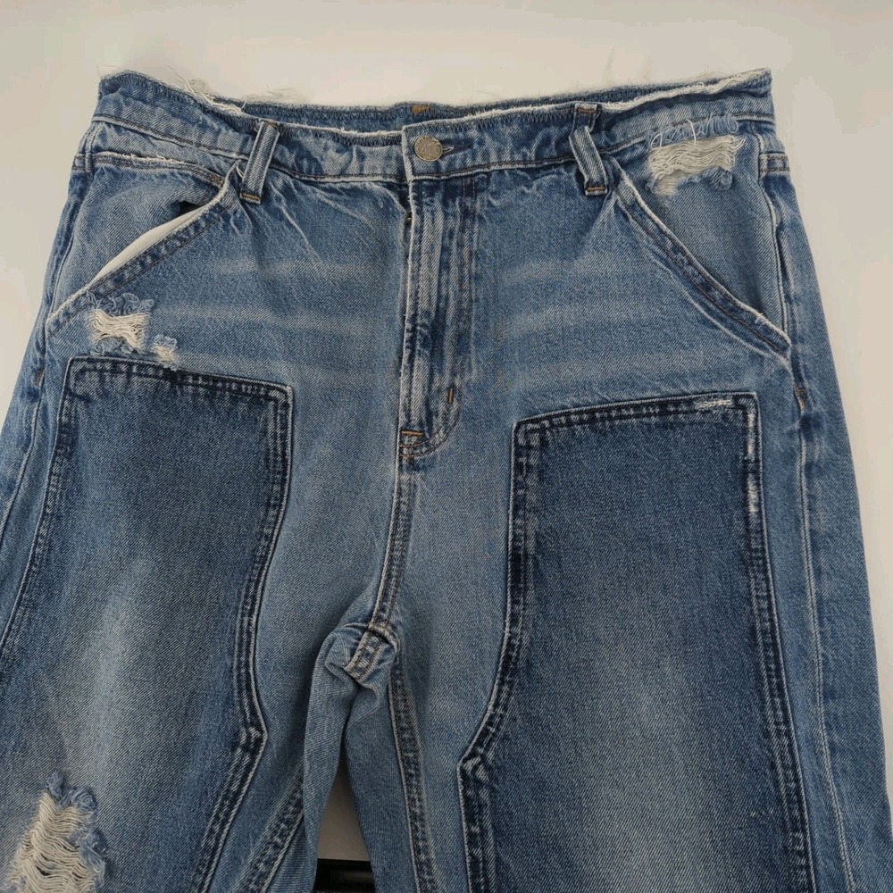 Gap Denim Jeans Women's 31x29 12R Double Knee Work Force Distressed Outer wear